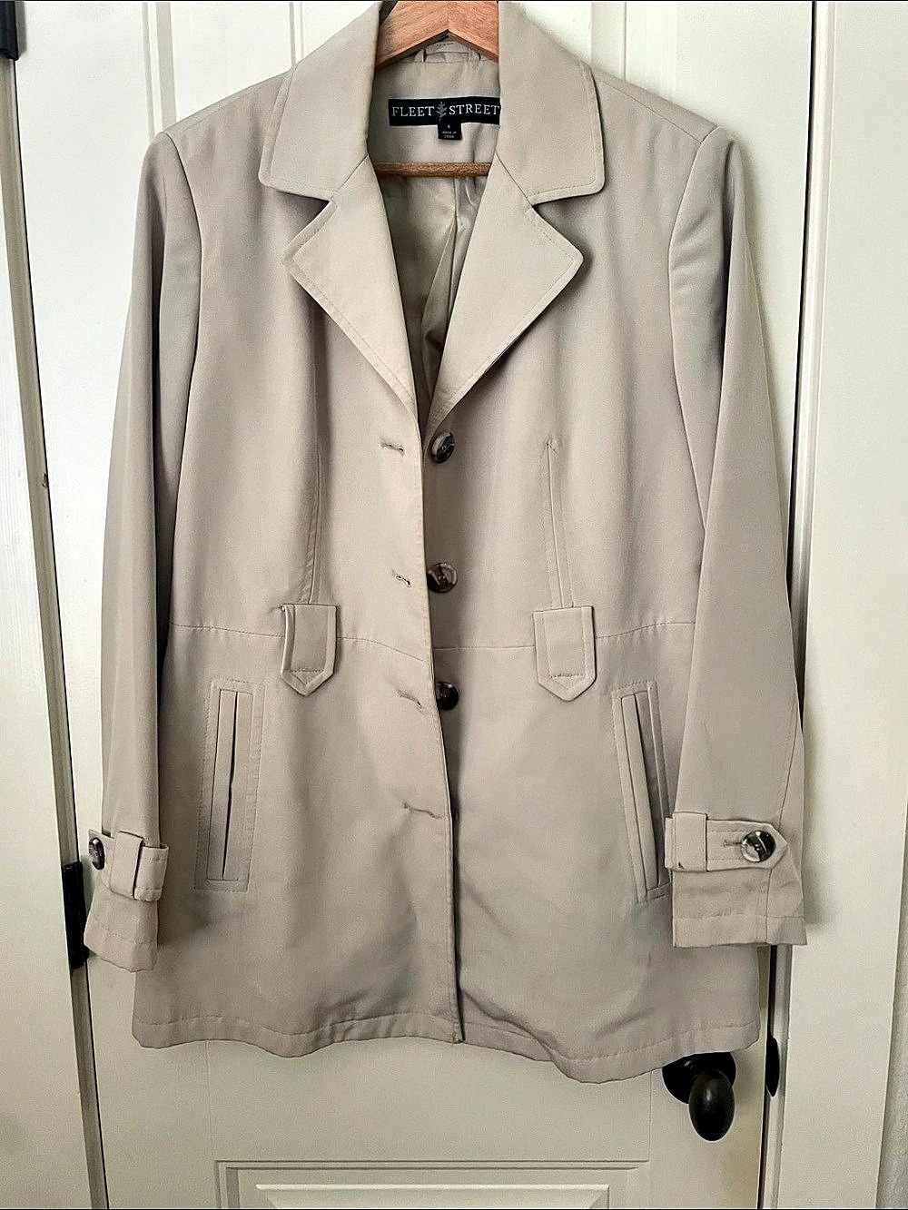 Fleet Street Women'Small Trench Coat Beige Size Small